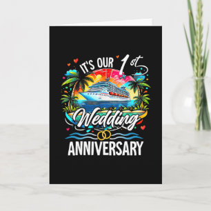 Carte C'est notre 1er anniversaire de mariage Couple Tro
