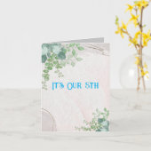 Carte "c'est notre 5e" anniversaire de Mariage (Fleur jaune)