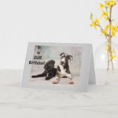 CARTE C'EST "NOTRE" JOUR D'ANNIVERSAIRE - GRAND JOUR ! (Fleur jaune)