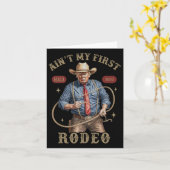 Carte C'est pas mon premier rodéo Cowboy occidental drôl (Fleur jaune)
