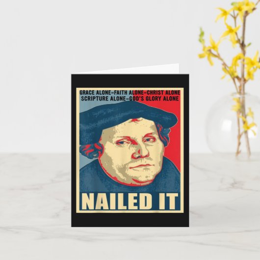 Carte C'est réussi jour de la Réforme protestante Martin (Fleur jaune)