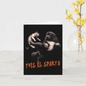 Carte C'Est Sparta - Chien Vs Chat (Fleur jaune)