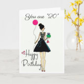 Carte **C'EST TON ANNIVERSAIRE ! ! ! !** **20ème** (Fleur jaune)