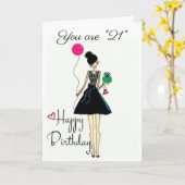 Carte **C'EST TON ANNIVERSAIRE ! ! ! !** **21ème** (Fleur jaune)