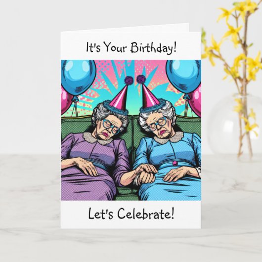 Carte C'est ton anniversaire Célébrons | Anciens amis (Fleur jaune)