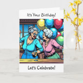 Carte C'est ton anniversaire Célébrons | Au-dessus de la (Fleur jaune)