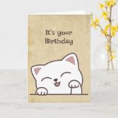 Carte C'est ton anniversaire Fun Chat Je t'aime (Fleur jaune)
