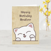 Carte C'est ton anniversaire Fun Chat Je t'aime Frère (Fleur jaune)