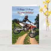 Carte C'est ton anniversaire. | Motocross (Fleur jaune)