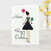 CARTE **C'EST TON ANNIVERSAIRE ! ! ! !** "NIECE" (Fleur jaune)