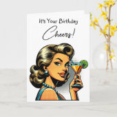 Carte C'est ton anniversaire ! Santé! (Fleur jaune)