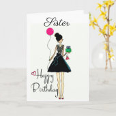 CARTE **C'EST TON ANNIVERSAIRE ! ! ! !** **SOEUR** (Fleur jaune)