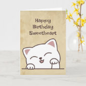 Carte C'est ton chat d'anniversaire amusant Je t'aime ch (Fleur jaune)