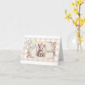 Carte C'est ton lapin d'anniversaire (Fleur jaune)