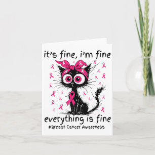 Carte C'est très bien Je suis fin Chat noir rose Ribbon