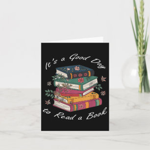 Carte C'Est Un Bon Jour Pour Lire Un Livre Floral Stack