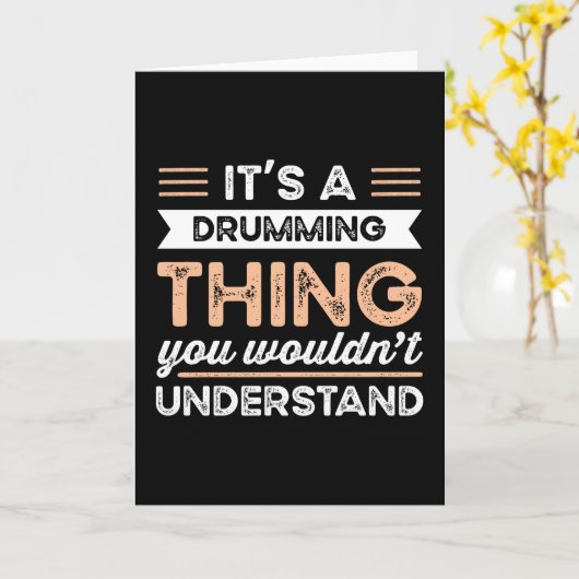 Carte C'est un Drumming Thing Funny Drummer Gift (Fleur jaune)