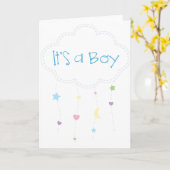 Carte C'est un garçon (Fleur jaune)