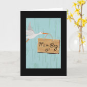 Carte C'est un garçon avec cigogne (Fleur jaune)