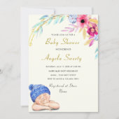 Carte C'est un garçon heureux de dormir Baby shower Invi (Devant)