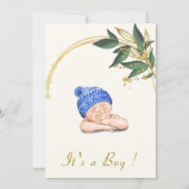 Carte C'est un garçon heureux dormir bébé douche Invitat (Dos)