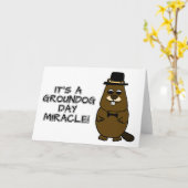 Carte C'est un miracle du jour des marmottes (Fleur jaune)