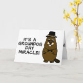 Carte C'est un miracle du jour des marmottes (Fleur jaune)