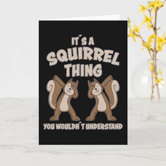 Carte C'Est Un Squirrel Thé Silhouette Cadeau (Fleur jaune)