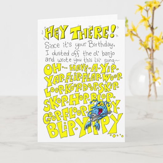 Carte C'est une chanson d'anniversaire (Fleur jaune)