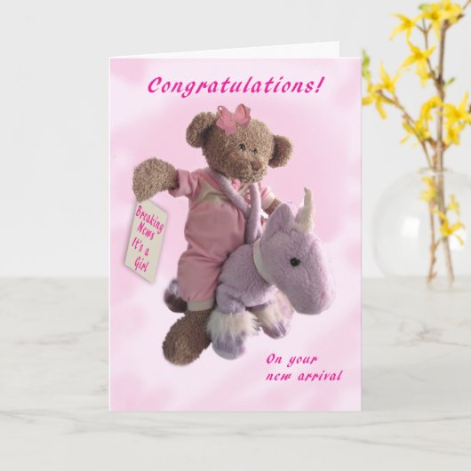 Carte C'est une fille ! (Fleur jaune)