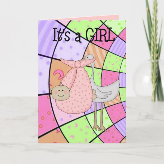 Carte C'est Une Fille Annonce Naissance (Devant)