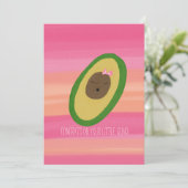 Carte C'est une fille Félicitations Bébé Avocado Aquarel (Debout devant)