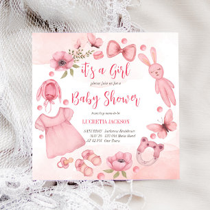 Carte C'est une fille jouets de vêtements de bébé baby s