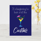 Carte C'est vraiment comme la fête des cocktails bleus (Fleur jaune)