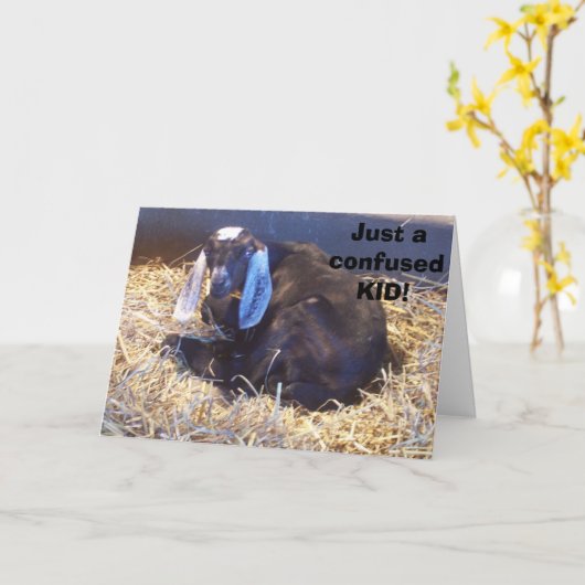 CARTE CETTE CHÈVRE EST UN ENFANT DÉROUTÉ - AU-DELÀ DE LA (Fleur jaune)