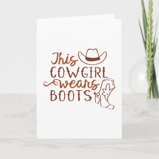 Carte Cette Cowgirl porte des bottes (Devant)