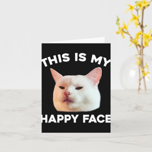 Carte Cette Face Heureuse C'est Moi Smudge Le Chat Mème (Fleur jaune)
