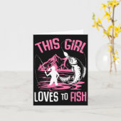 Carte Cette Fille Aime Pêcher Les Filles De Pêche (Fleur jaune)