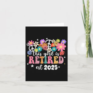 Carte Cette fille est retraitée 2025 Rétro T-Shirt Flora