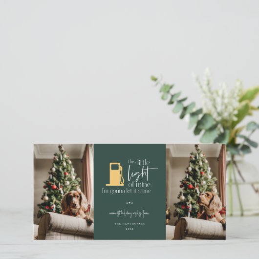 Carte Cette Petite Lumière Drôle Noël 2 Photo (Debout devant)