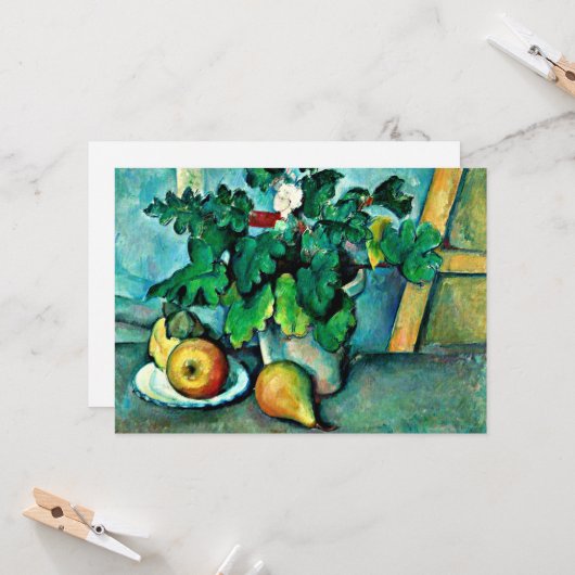 Carte Cezanne - Pot de primeurs et fruits (Devant/Arrière en situation)