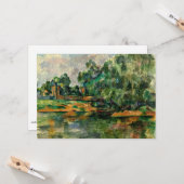 Carte Cezanne - Riverbank, célèbre peinture, (Devant/Arrière en situation)