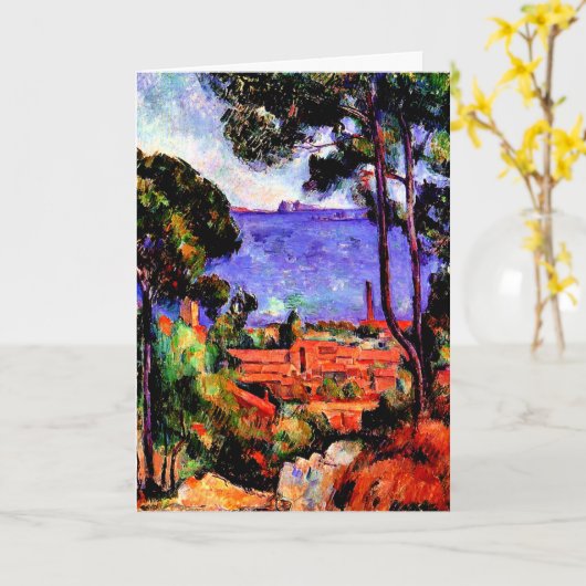 Carte Cezanne - Vue à travers les arbres (Fleur jaune)