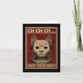 Carte Ch Ch Ch Ch Meow Meow Effrayant Halloween Chat Hor (Devant)