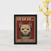 Carte Ch Ch Ch Ch Meow Meow Effrayant Halloween Chat Hor (Fleur jaune)