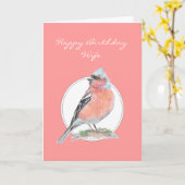 Carte Chaffinch, Joyeuse femme d'anniversaire (Fleur jaune)