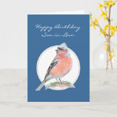 Carte Chaffinch, Joyeux Belle-Fille d'anniversaire, Oise (Fleur jaune)