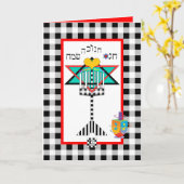 Carte Chag Chanukkah Sameach Hanukkiah (Fleur jaune)