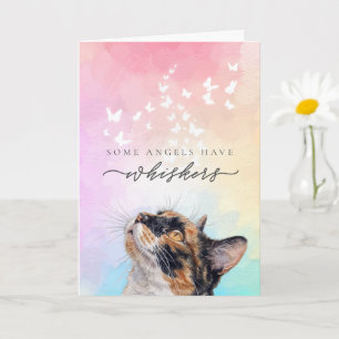 Carte Chagrin de perte de chat calico aux moustaches arc
