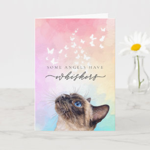 Carte Chagrin de perte de chat siamois aux moustaches ar